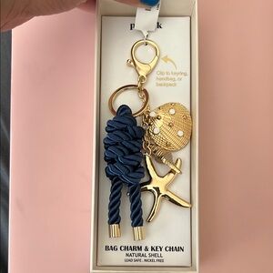 Pura Vida Gold and Blue Nautical Key Holder